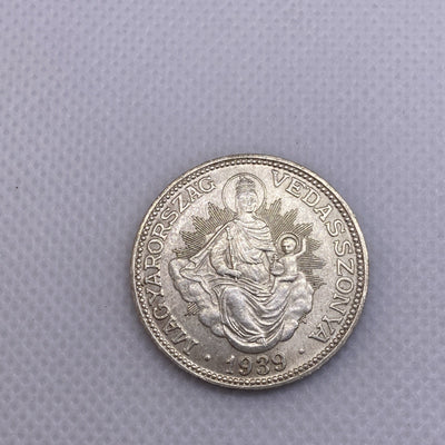 1939 2 Pengo Hungary Silver Coin Beautiful Silver Coin Uncirculated