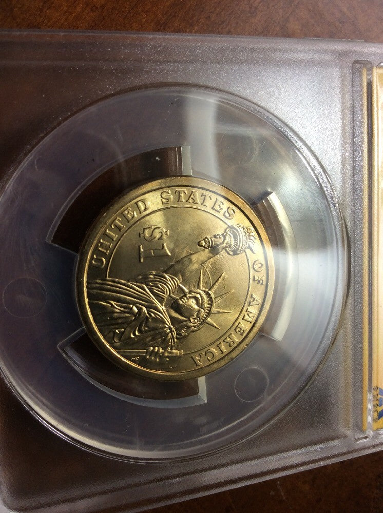 2007 John Adams Presidential Dollar Die Clash Anacs MS65 Rare ERROR COIN **567