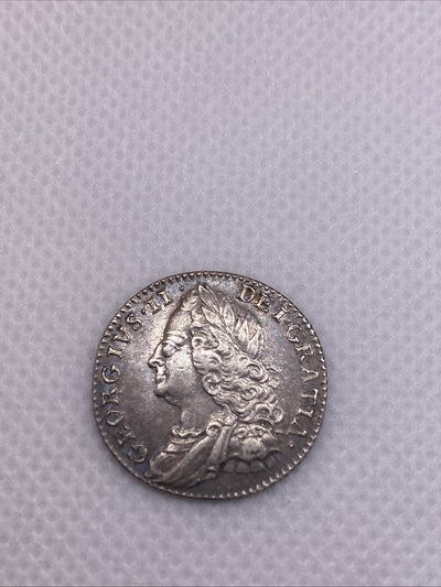 1758 GREAT BRITAIN GEORGE II 6 PENCE SILVER COIN