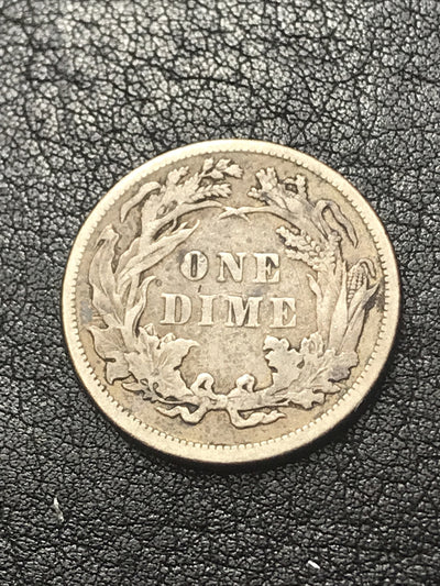 1883 Seated Liberty Silver Dime Personalised with Letter “W” (For Wife?) #9123