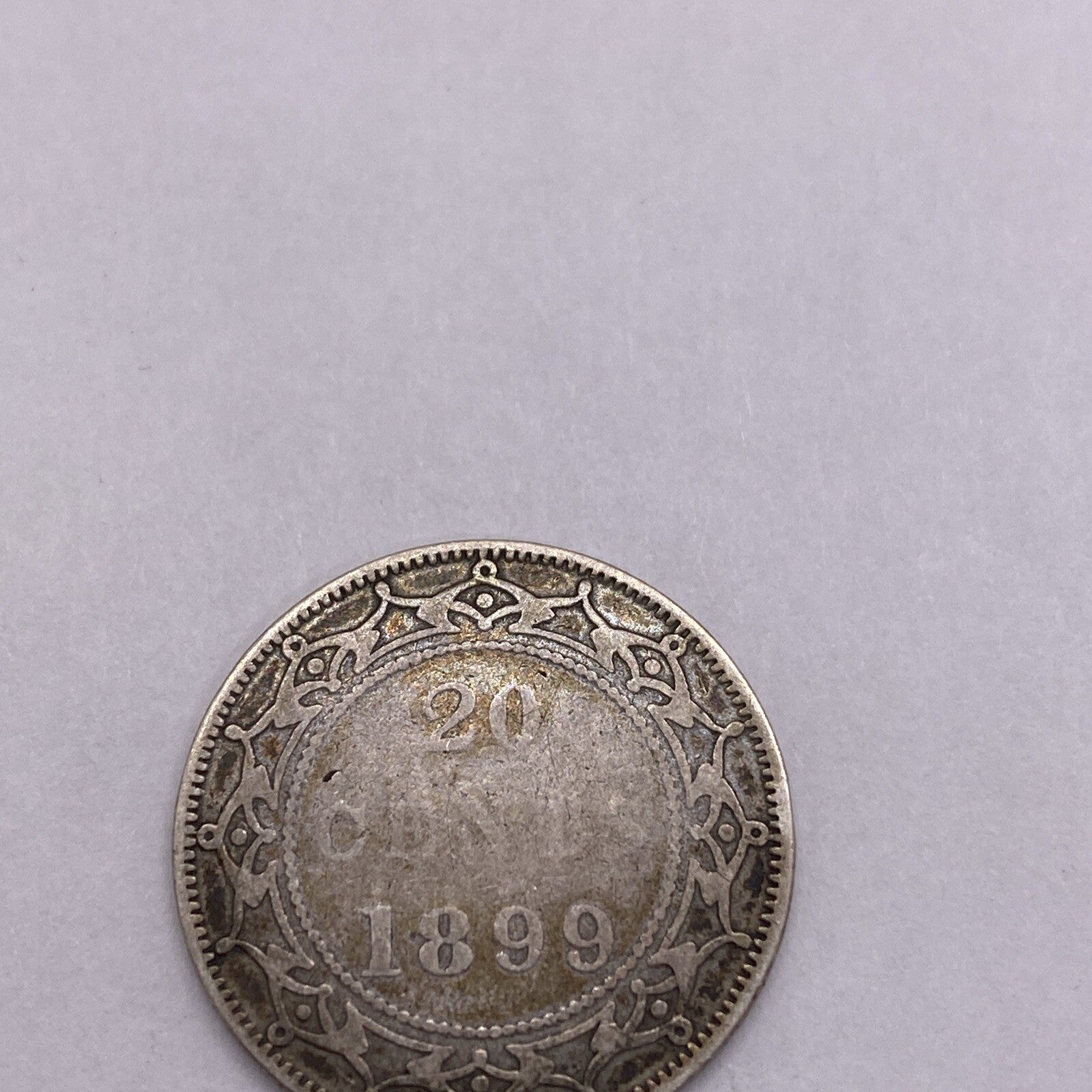 NEWFOUNDLAND 20 CENTS 1899 SILVER KM4 Silver Coin #288-10