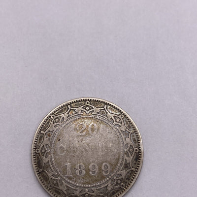 NEWFOUNDLAND 20 CENTS 1899 SILVER KM4 Silver Coin #288-10