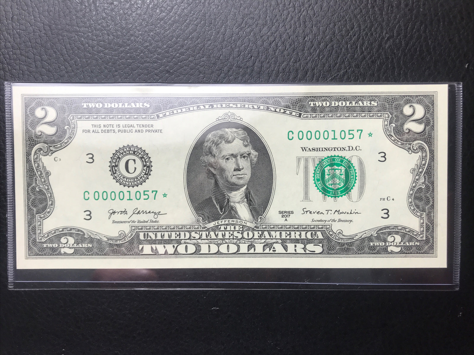 $2 Rare Uncirculated Low FOUR (4) Digits  ⭐️ STAR NOTE ⭐ 1057*