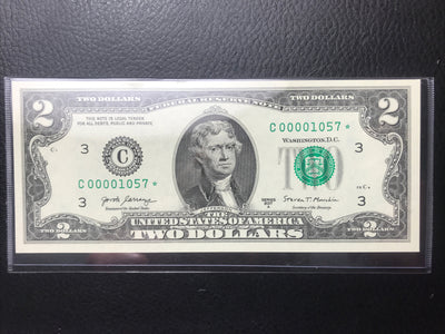 $2 Rare Uncirculated Low FOUR (4) Digits  ⭐️ STAR NOTE ⭐ 1057*