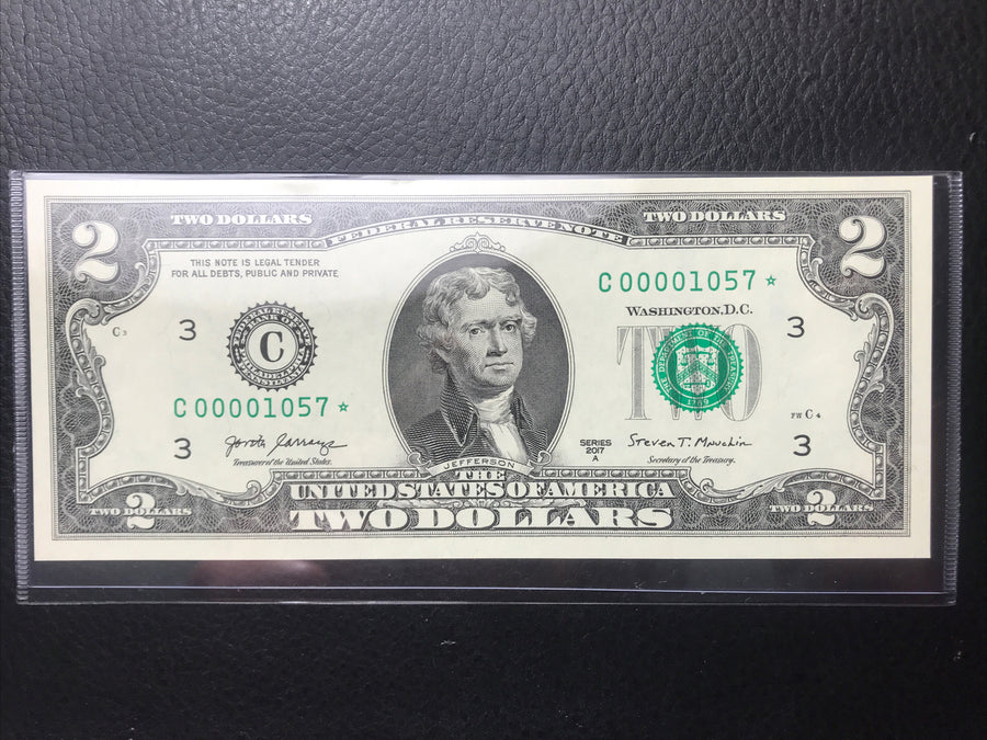 $2 Rare Uncirculated Low FOUR (4) Digits  ⭐️ STAR NOTE ⭐ 1057* 