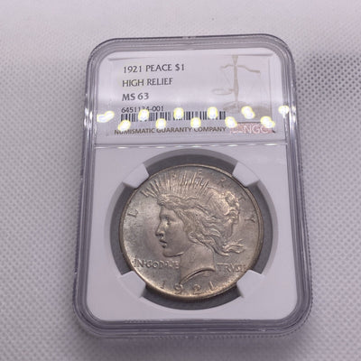 1921 Peace Dollar NGC Graded MS63 MS 63 Beautiful Silver Dollar RARE Key Date