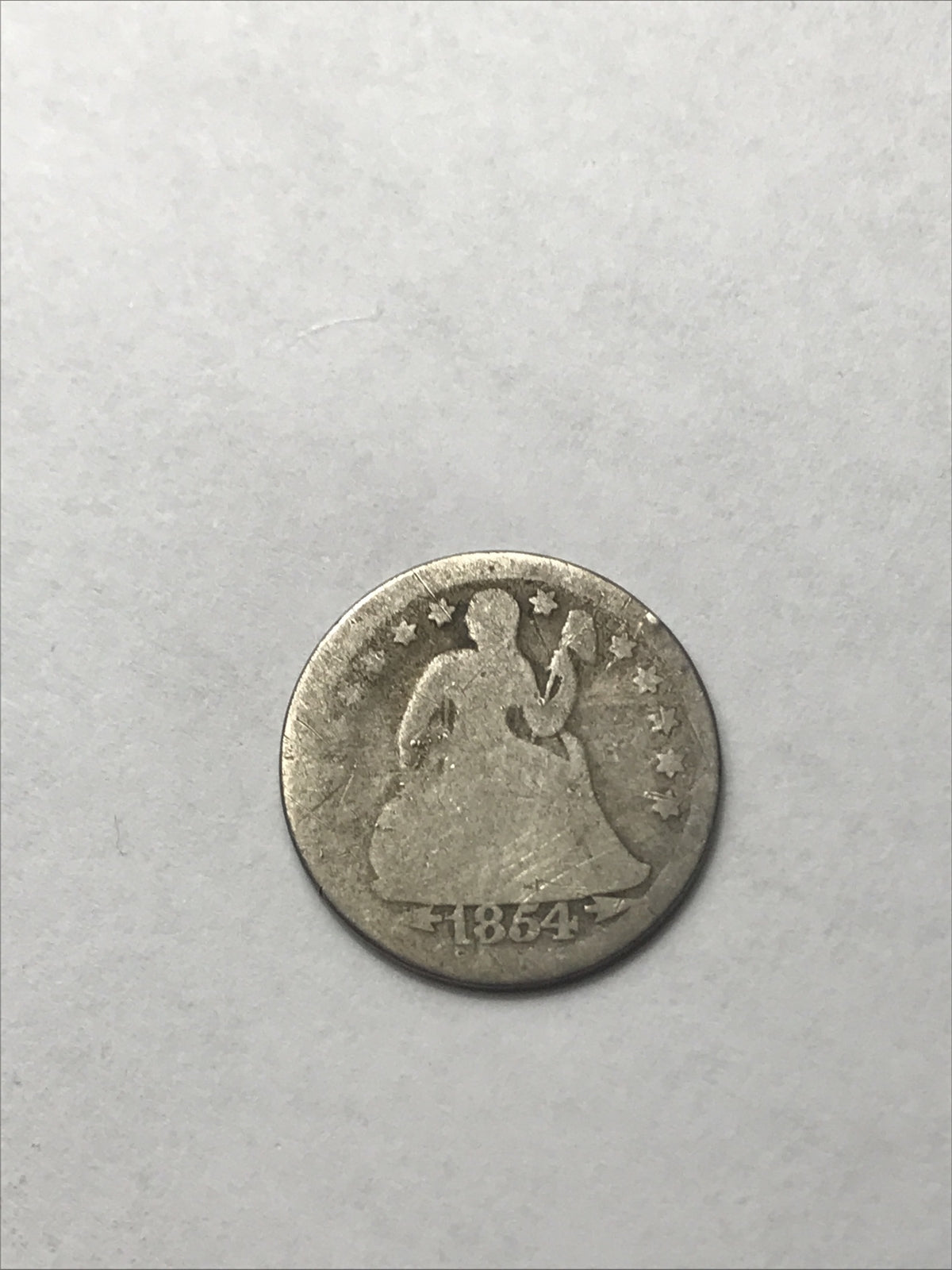 1854 Seated Liberty Dime Silver 90% Coin #BB854 Arrows