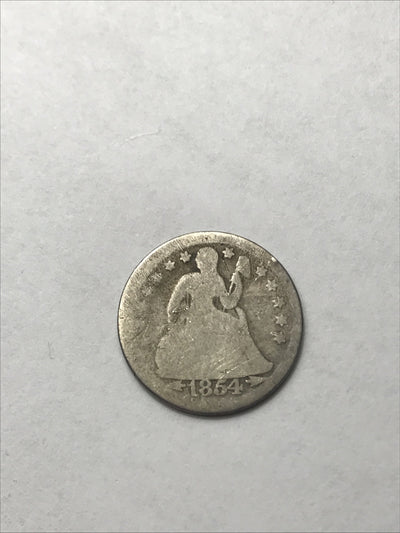 1854 Seated Liberty Dime Silver 90% Coin #BB854 Arrows
