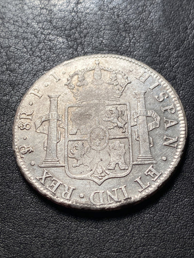 1818 PTS PJ Bolivia KM #84 8 Reals Silver Great Looking Coin Eight Reals #83229