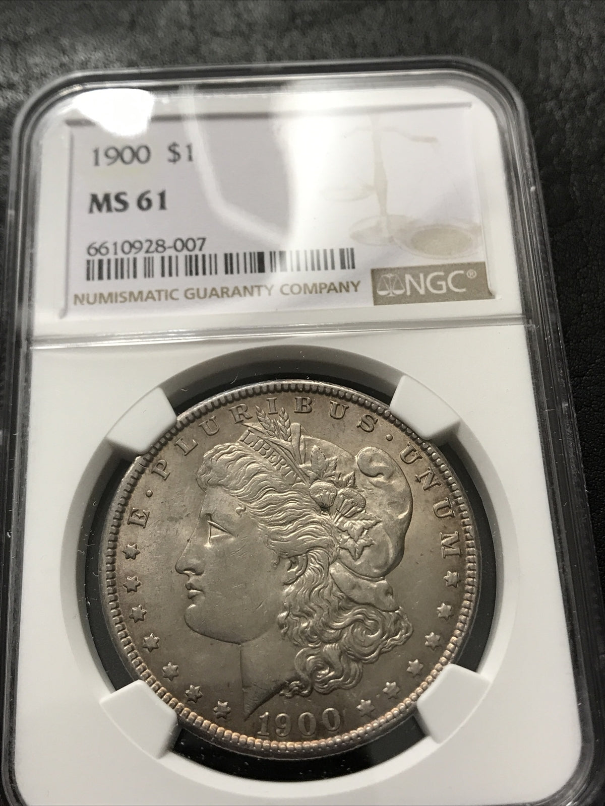 1900 Morgan Silver Dollar $1 NGC UNC MS 61 MS61 928-007