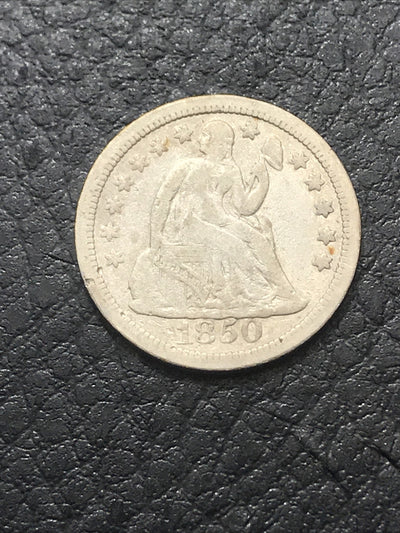 1850 Seated Liberty Dime Philadelphia Mint Silver Coin