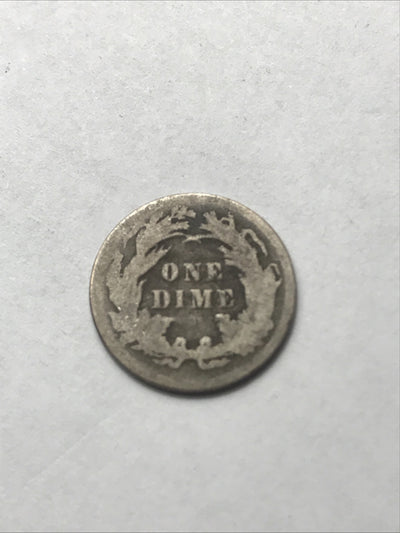 1891 Seated Liberty Dime 10C 90% Silver Coin #NN4960