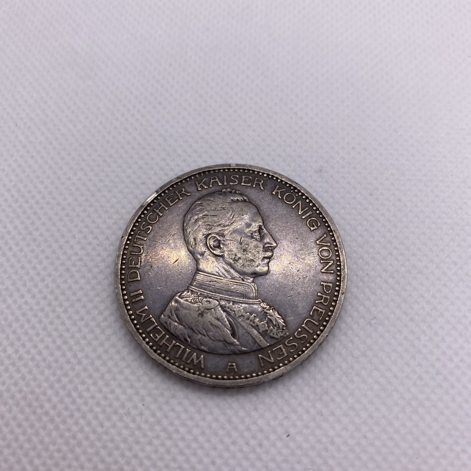 1913-A German States Prussia 5 Mark Silver Coin #48839