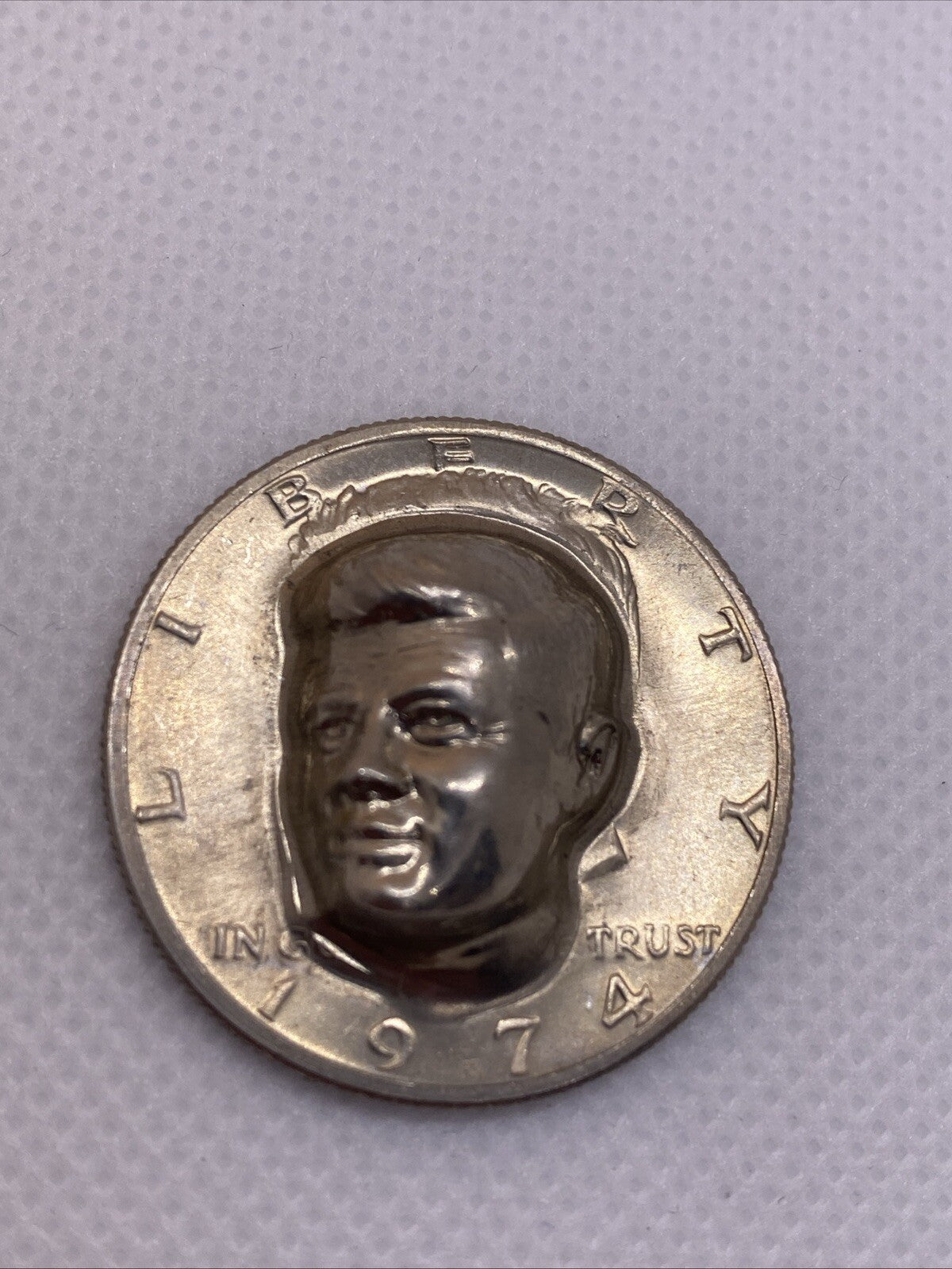 1974 Kennedy Half Dollar 3-D Pop Out Repousse Coin #7734-10