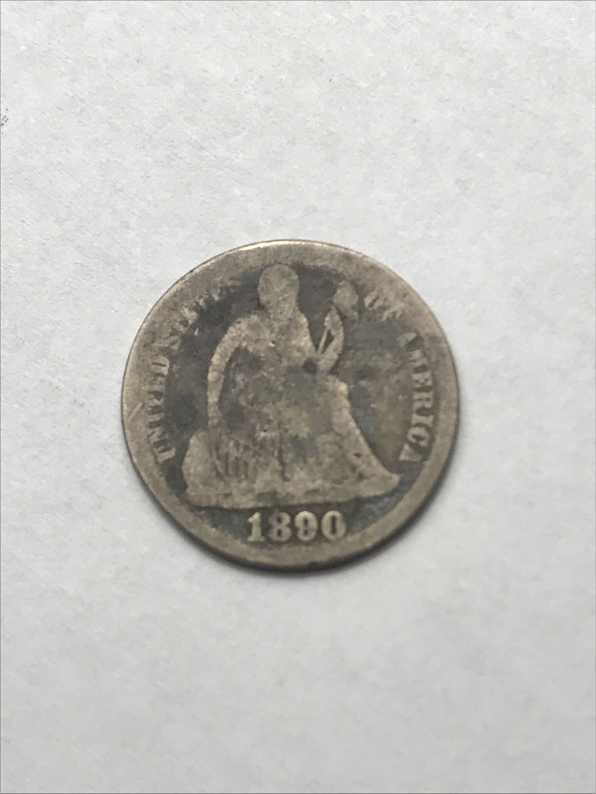 1890 Seated Liberty Dime Silver 90% Coin #GG46