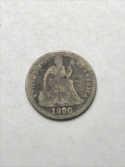 1890 Seated Liberty Dime Silver 90% Coin #GG46