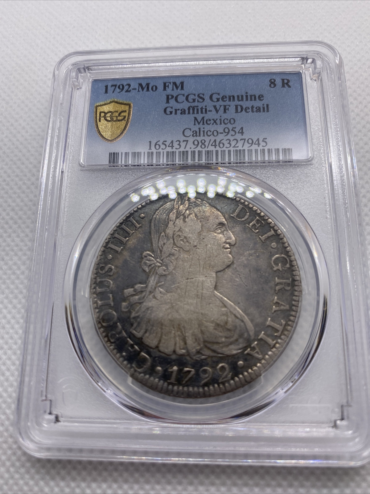 1792 Mo-FM 8 Reales PCGS VF Details Mexico Calico-954 Silver Mexican Coin #7945