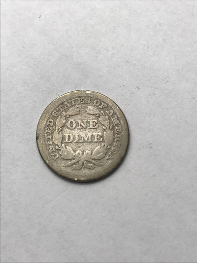 1845 Seated Liberty Dime 10 Cents Silver Coin #YT35