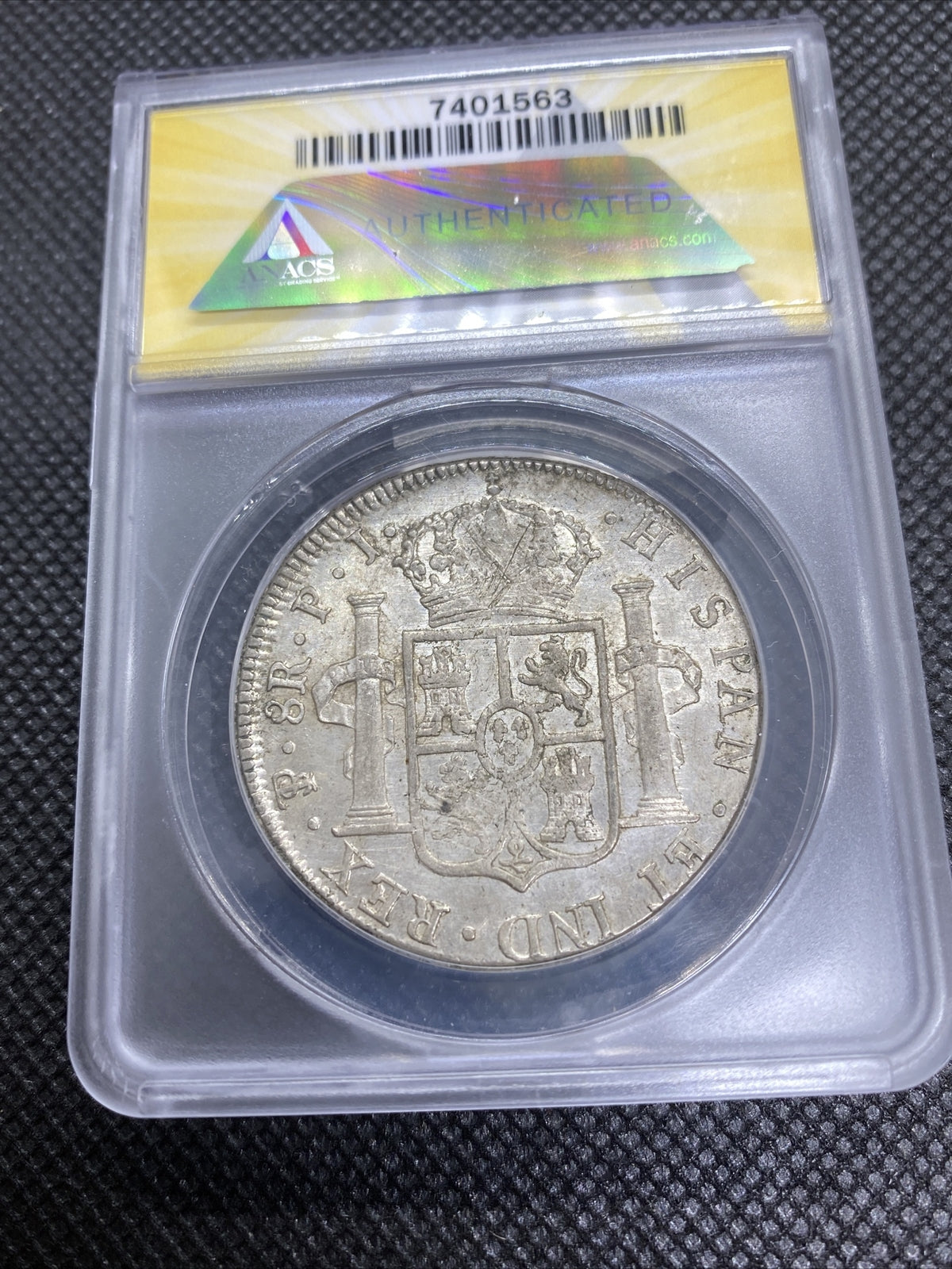 1817 PTS Bolivia 8 Reales 8R Anacs AU50 Silver Coin Colonial Rare