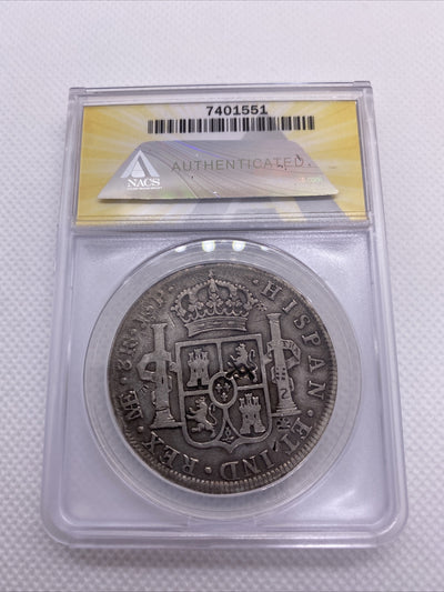 1805 Lima JP Peru 8 Reales Anacs VG10 Details Silver Coin Chopmarks Carolus IIII