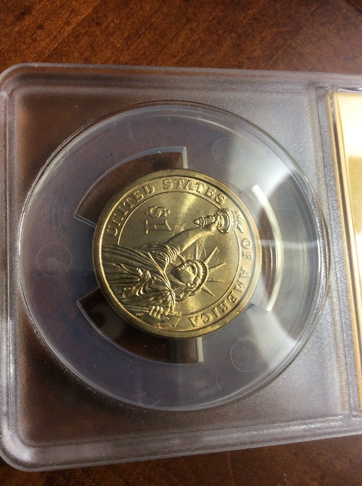 2007 John Adams Presidential Dollar Die Clash Anacs MS65 Rare ERROR COIN **567