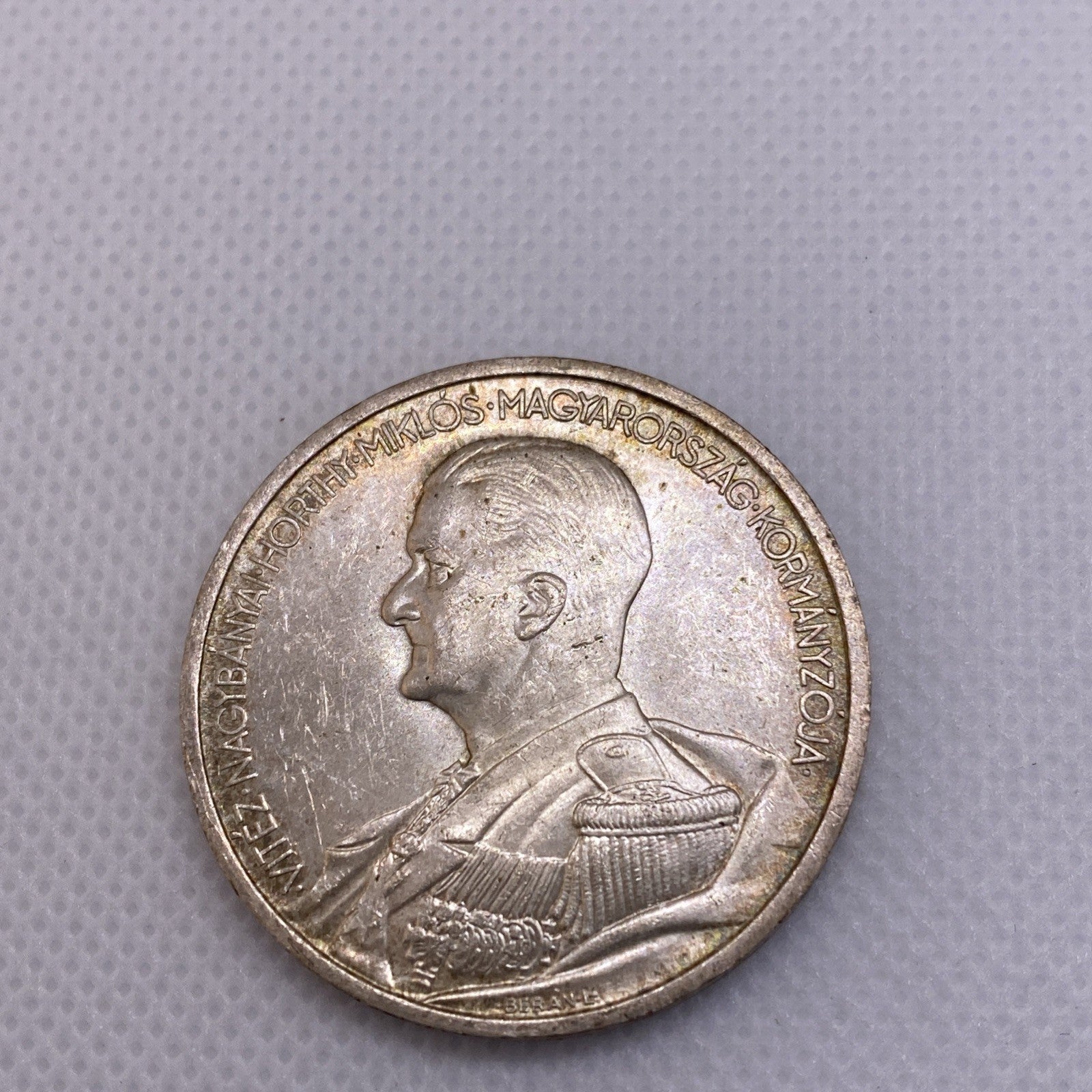 1939 Hungary 5 Pengo Silver Coin Uncirculated