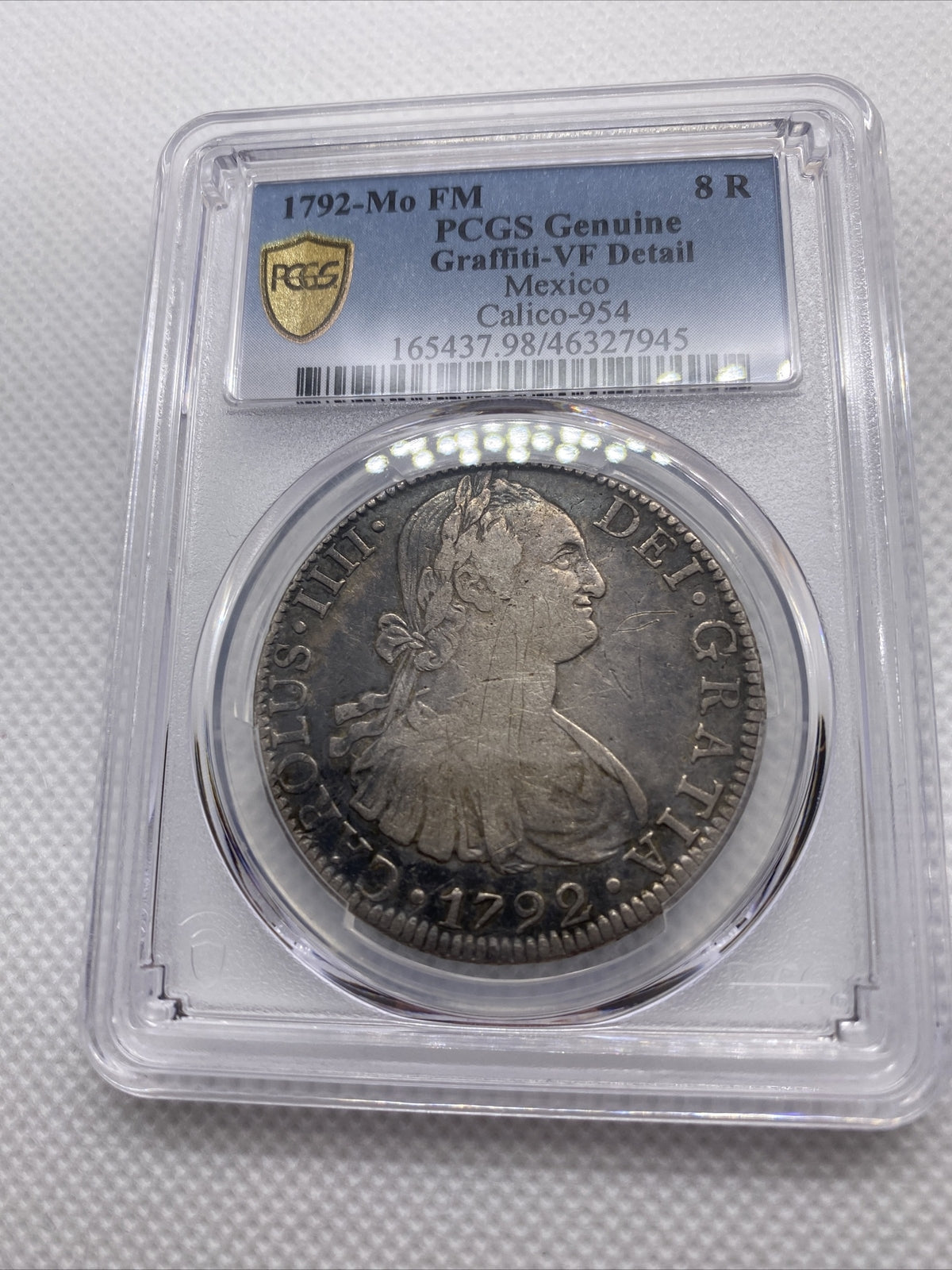 1792 Mo-FM 8 Reales PCGS VF Details Mexico Calico-954 Silver Mexican Coin #7945