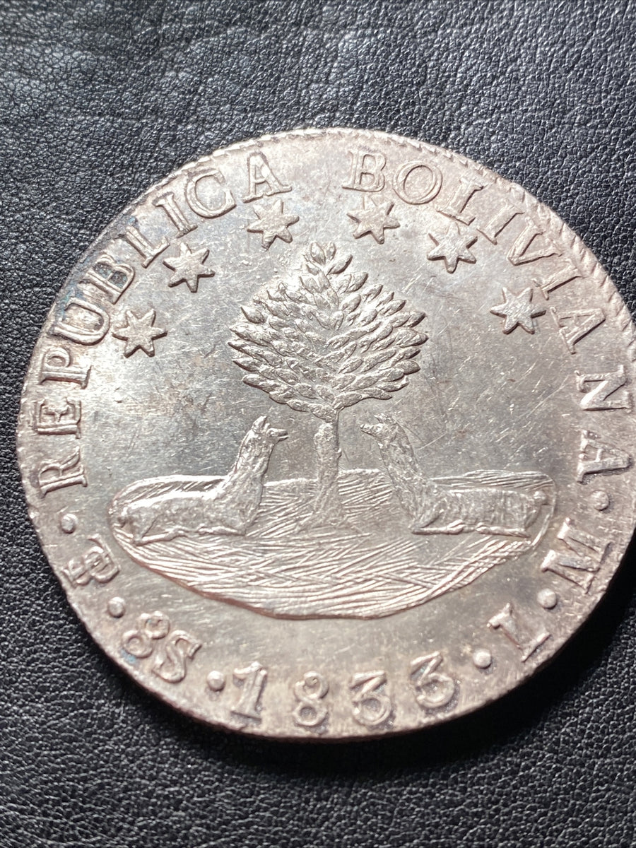 1833 PTS LM S8S BOLIVIA 8 SOLES SILVER DETAILS SEE DESCRIPT. PRICED TO SELL X598