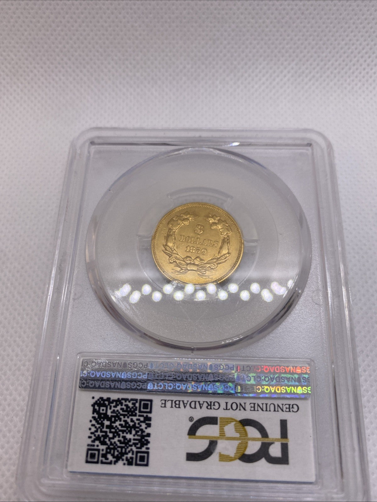 1859 Three Dollar Indian Gold Coin $3 NGC AU Details RARE