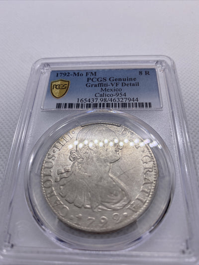 1792 Mo-FM 8 Reales PCGS VF Details Mexico Calico-954 Silver Mexican Coin #7944
