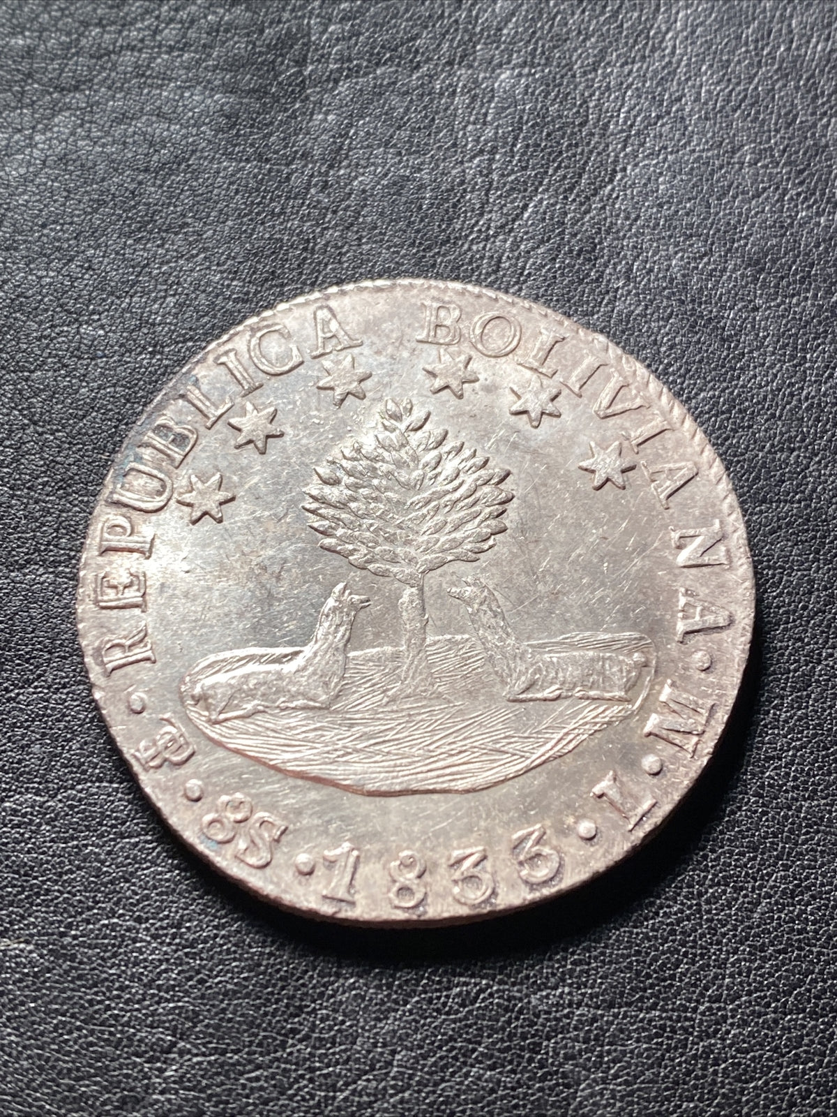 1833 PTS LM S8S BOLIVIA 8 SOLES SILVER DETAILS SEE DESCRIPT. PRICED TO SELL X598