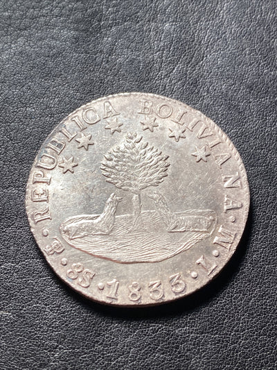 1833 PTS LM S8S BOLIVIA 8 SOLES SILVER DETAILS SEE DESCRIPT. PRICED TO SELL X598