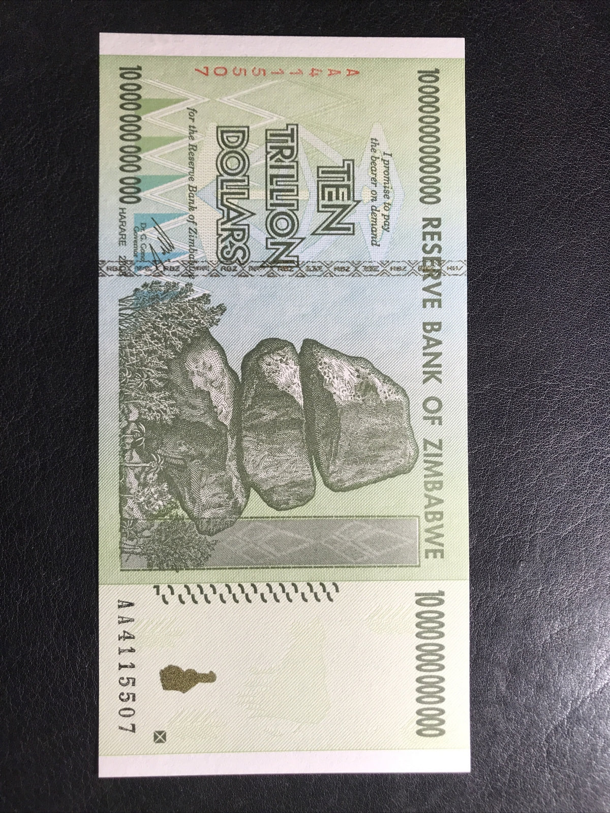 2008 Ten Trillion Zimbabwe Banknote 10 Trillion Dollars Uncirculated Brand New