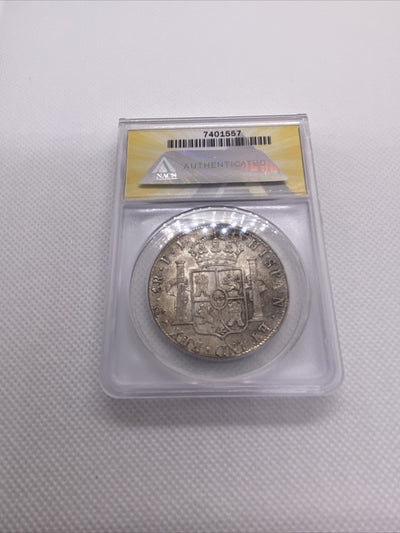 1818 PTS PJ Bolivia Silver 8R 8 Reales AU 55 Details Anacs Silver Potosi #557