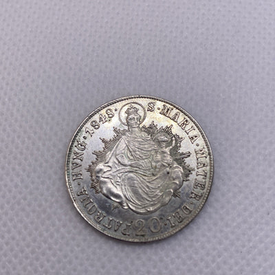 1848 B Hungary 20 Krajczar Silver Coin