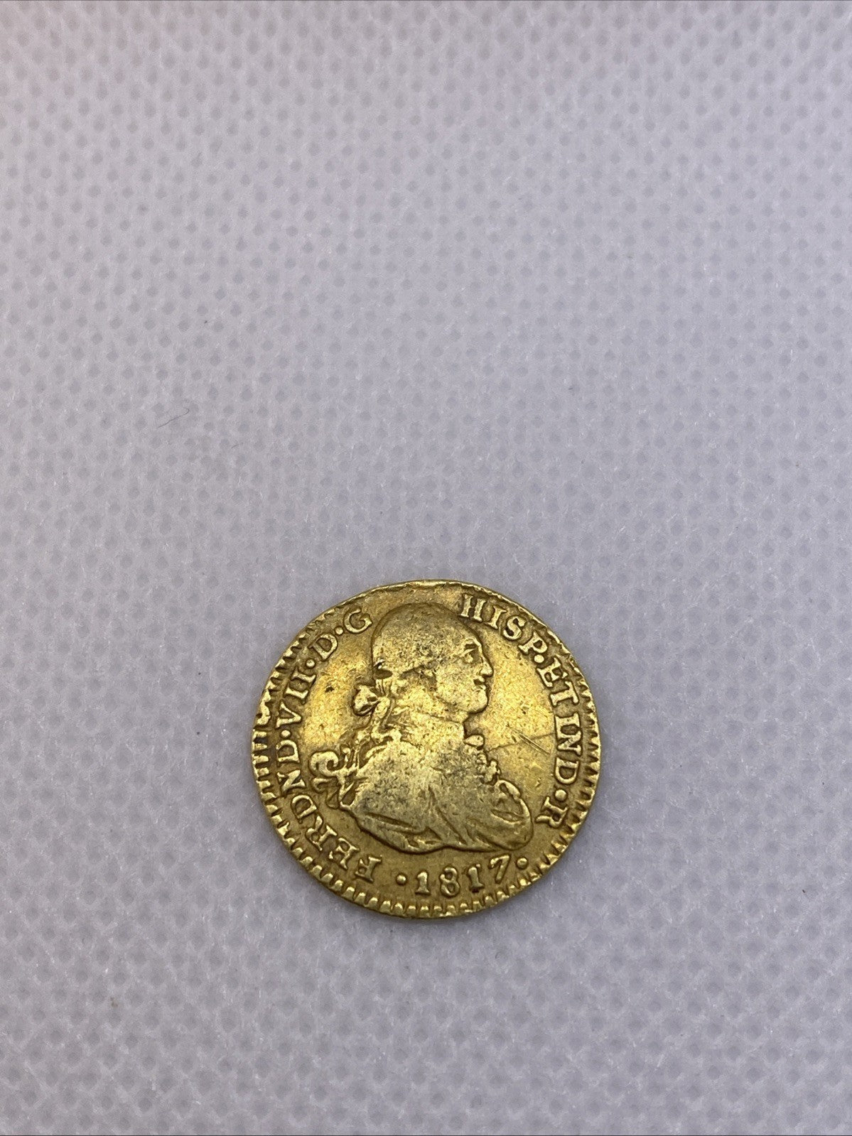 1818 1 Escudo Hispania Gold Coin Ferdinand VII RARE