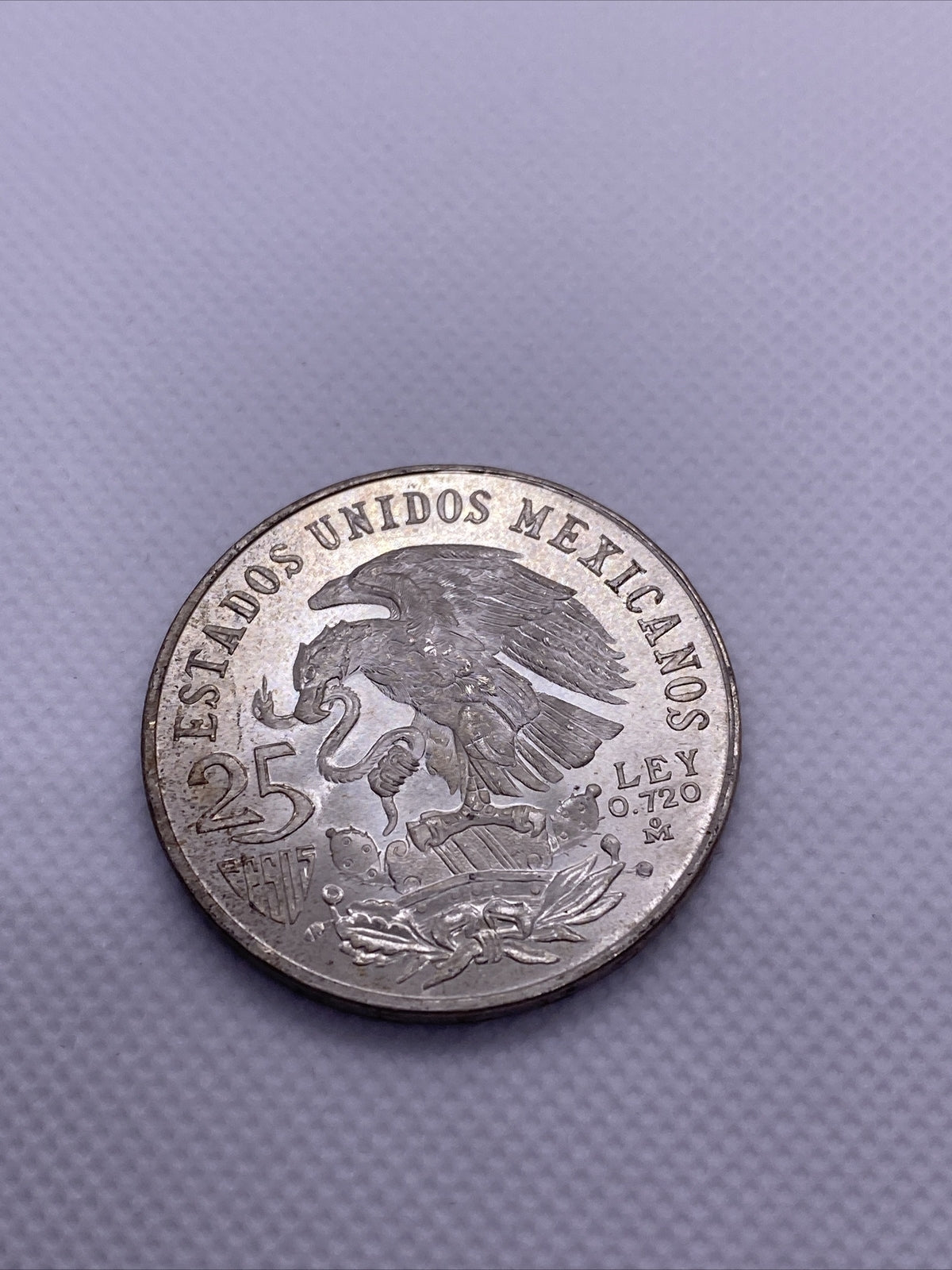 1968 Mexico Olympics Mexican 25 Peso Silver Coin BU Great Condition Coin