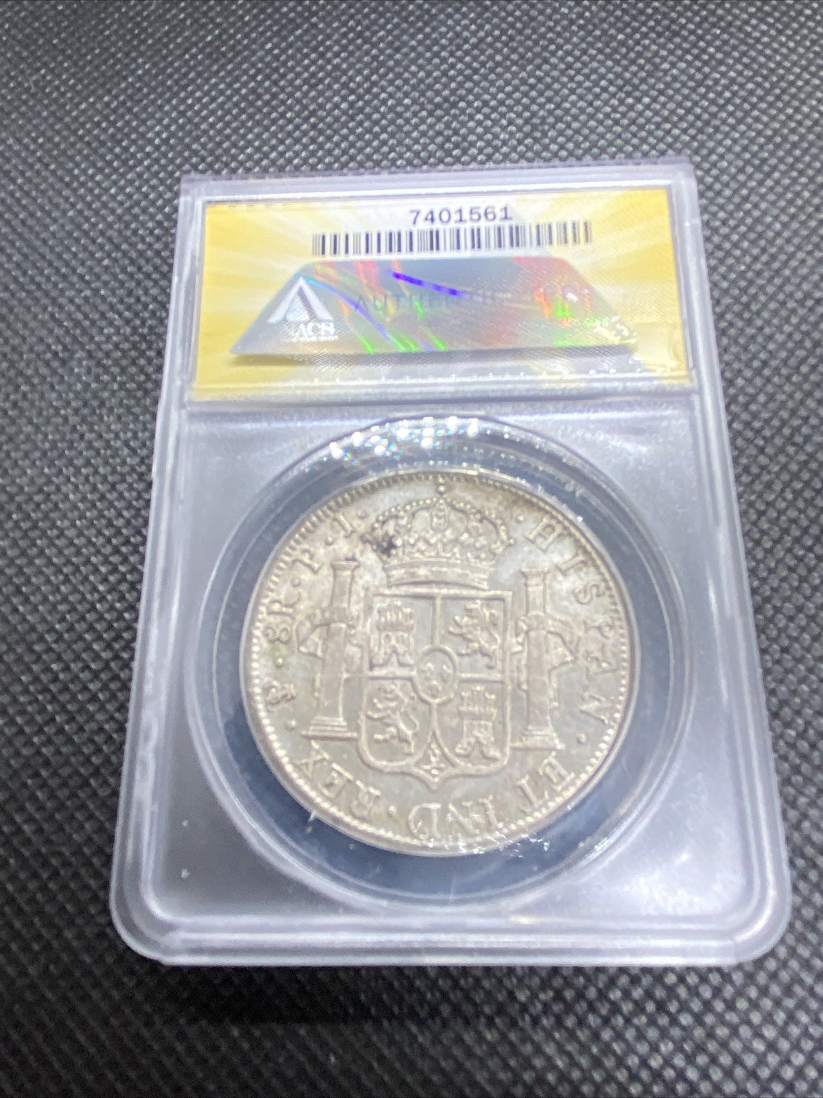 1819 PTS PJ Bolivia Silver 8R 8 Reales AU 55 Details Anacs Silver Potosi #561