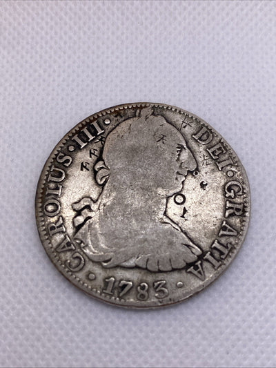 1783 Mexico Silver 8 Reales China Chopmarks Beautiful Silver Coin 2900-10