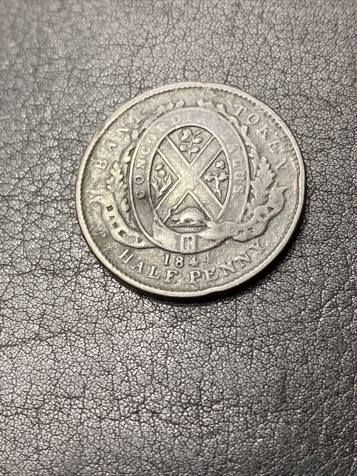 1844 Bank Of Montreal Canada Half Penny Token