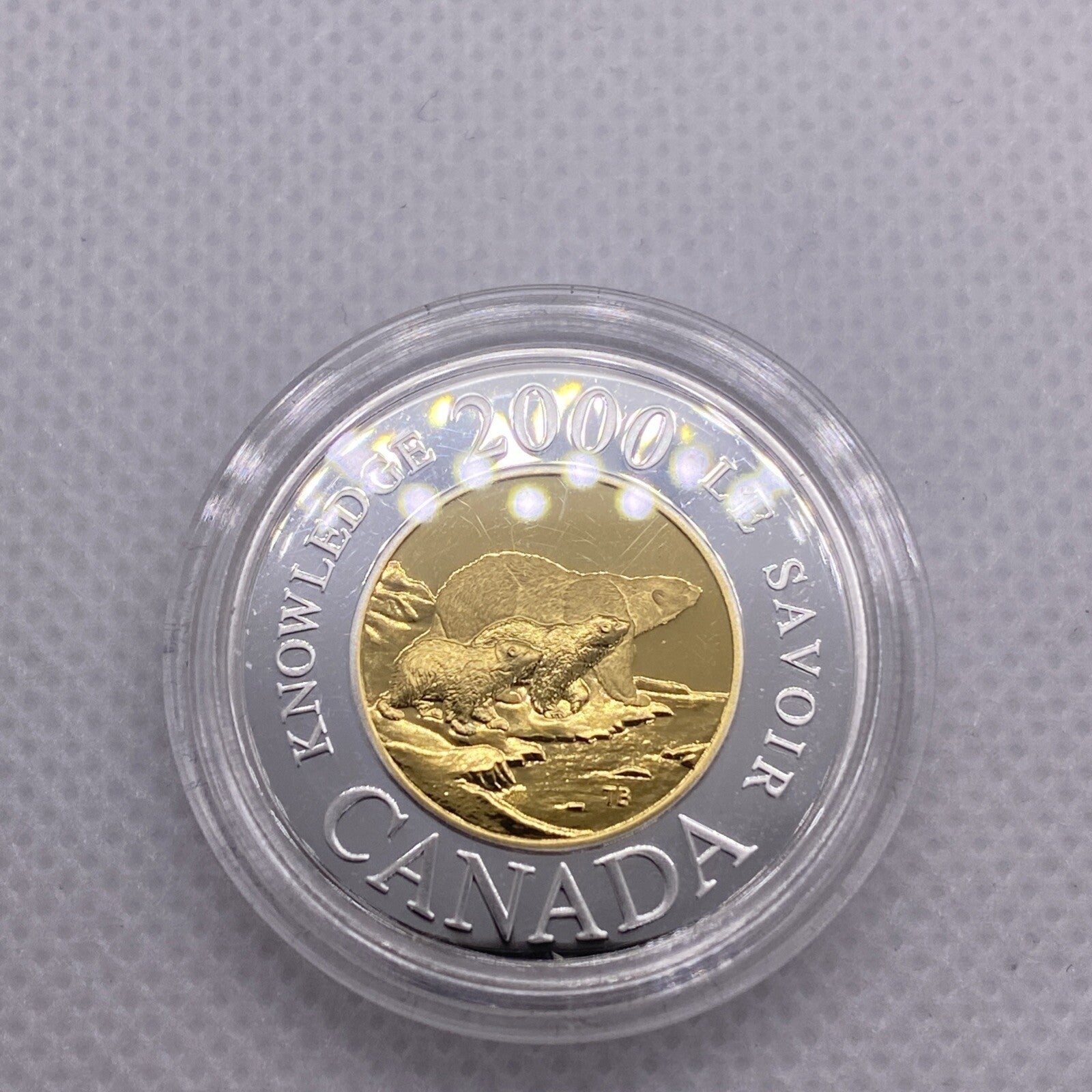 2000 Canada Rare Silver Proof Knowledge $2 Canadian Coin