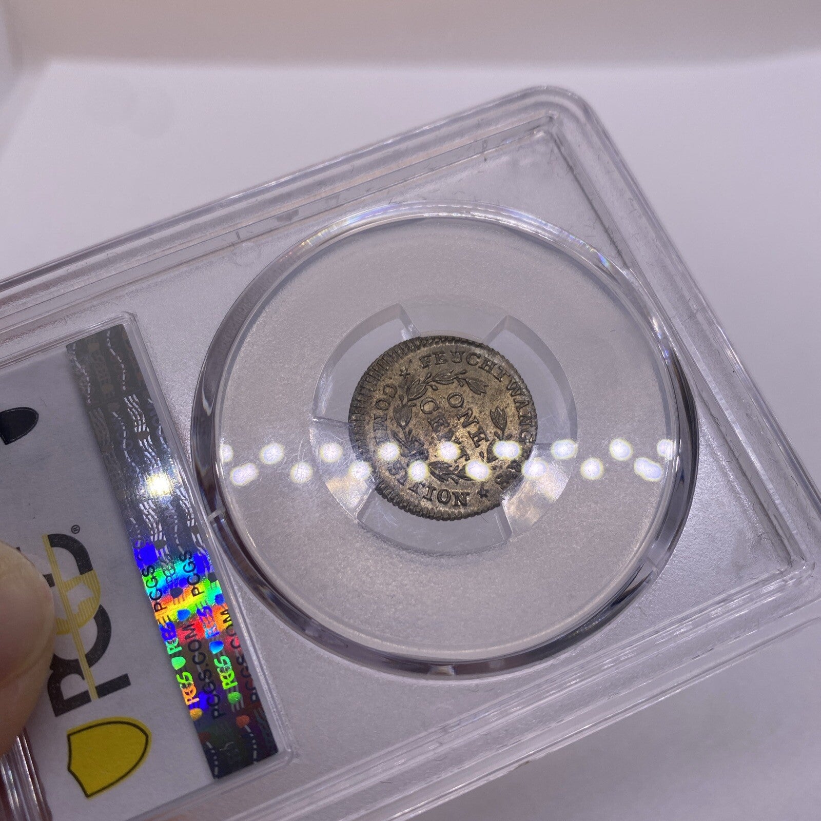1837 Feuchtwanger 1C PCGS MS63 Beautiful Coin Looks Great Unique Rare High Grade