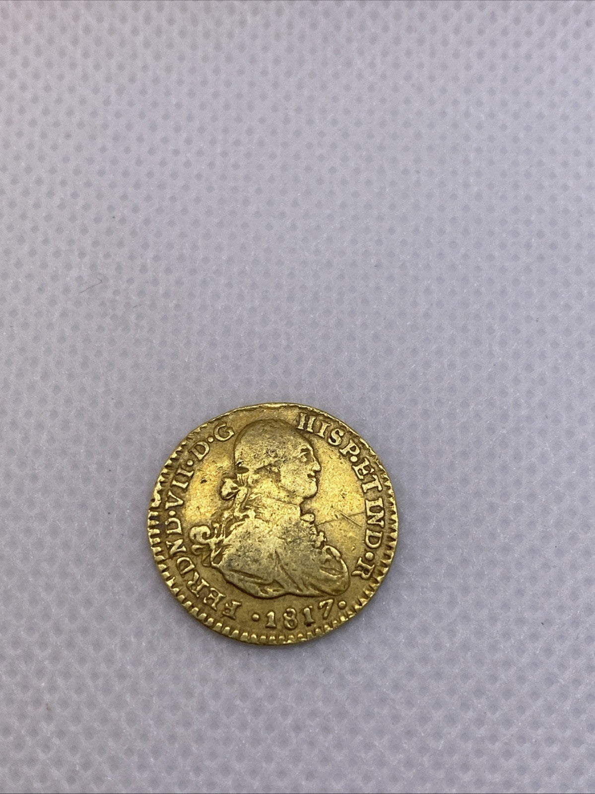 1818 1 Escudo Hispania Gold Coin Ferdinand VII RARE