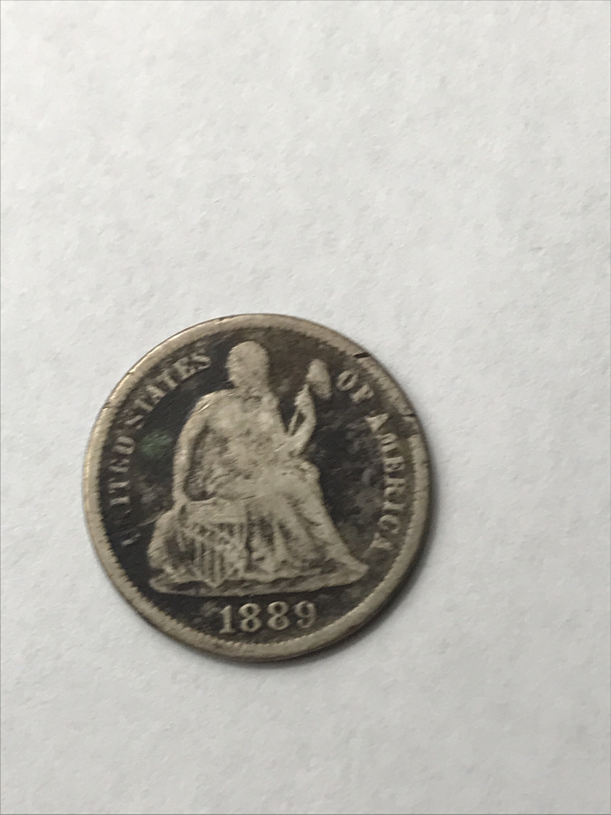 1889 S Seated Liberty Dime 10 Cents Silver Coin