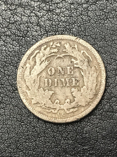 1876 CC Seated Liberty Dime 10 Cents Silver Coin #92290