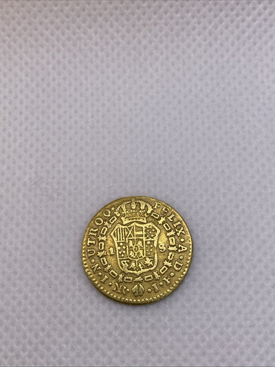 1818 1 Escudo Hispania Gold Coin Ferdinand VII RARE