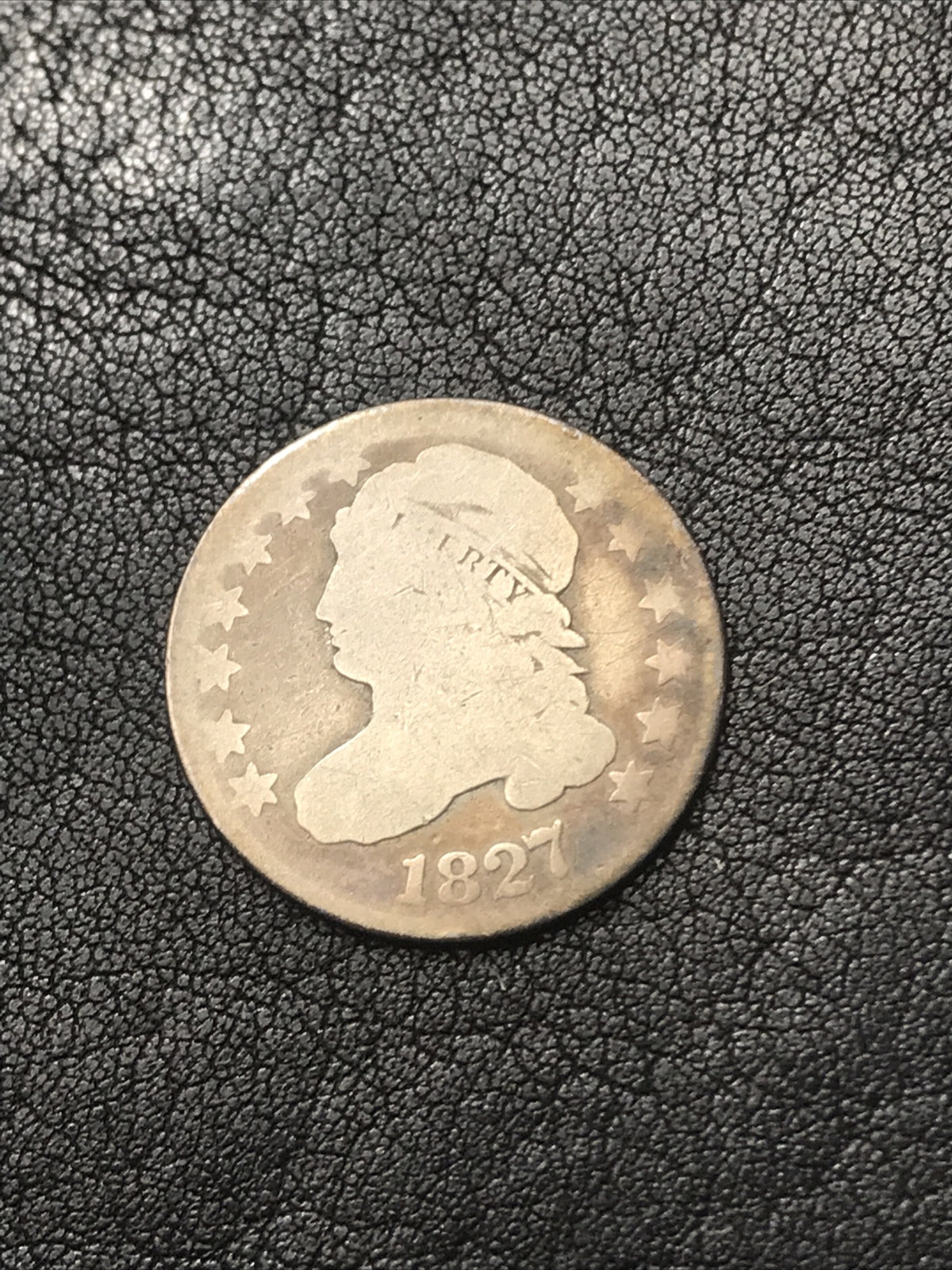 1827 10c Capped Bust Silver Dime JR-6 R-2 RARE #WW827