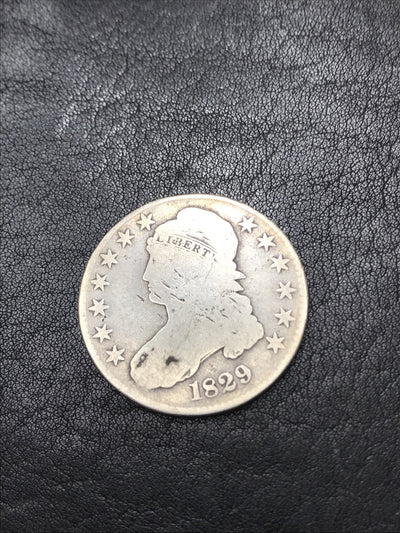 1829 Capped Bust Half Dollar 50C Silver Coin O-115 R-1 #E6851