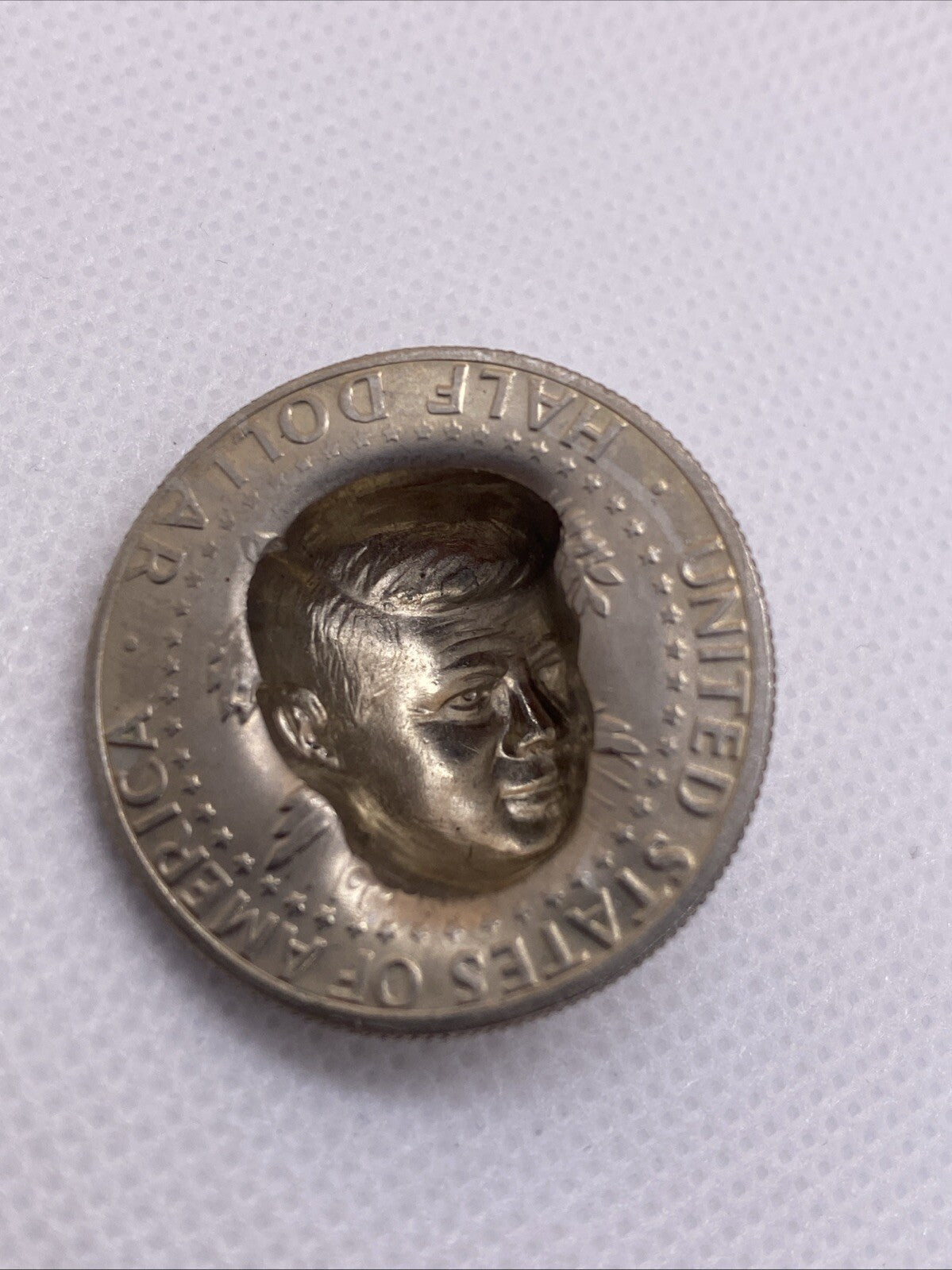 1974 Kennedy Half Dollar 3-D Pop Out Repousse Coin #4569-10
