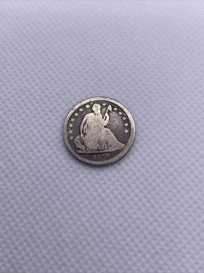 1839 Seated Liberty Dime Silver 10 Cents Coin Ten Cents #35119
